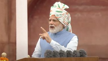 Independence Day 2022: PM Narendra Modi Mentions Jawaharlal Nehru After Veer Savarkar During His Speech From Ramparts of Red Fort (Watch Video)